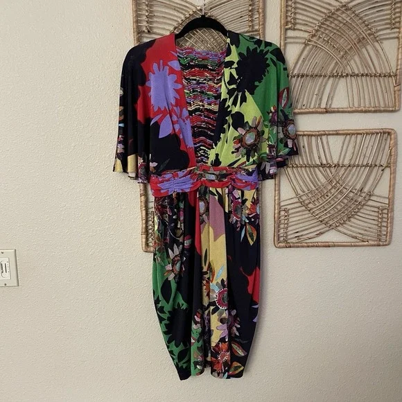 Anthropologie Ranna Gill Sabatina Mini Dress Stretch Boho Party Artsy Sz SP B20 - Picture 4 of 9